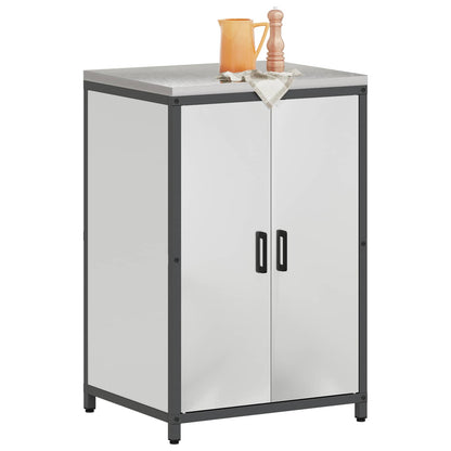vidaXL Küchenaufbewahrung mit Regal Silber 60 x 50 x 92 cm Stahl