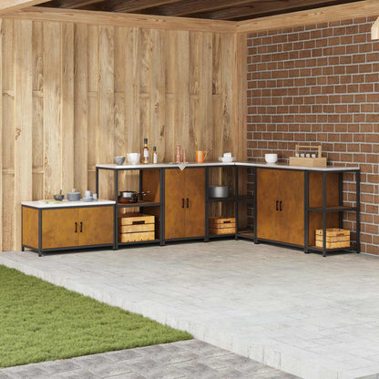 vidaXL Küchenaufbewahrung mit Regal Rostig 60 x 50 x 92 cm Stahl