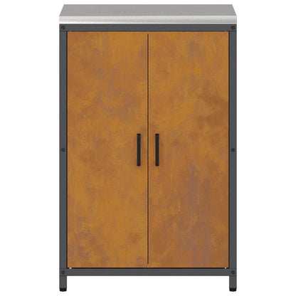 vidaXL Küchenaufbewahrung mit Regal Rostig 60 x 50 x 92 cm Stahl