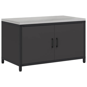 vidaXL Küchenaufbewahrung mit Regal Schwarz 60 x 50 x 92 cm Stahl