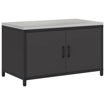 vidaXL Küchenaufbewahrung mit Regal Schwarz 60 x 50 x 92 cm Stahl