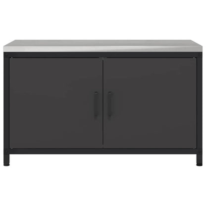 vidaXL Küchenaufbewahrung mit Regal Schwarz 60 x 50 x 92 cm Stahl