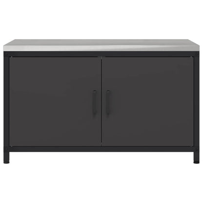 vidaXL Küchenaufbewahrung mit Regal Schwarz 60 x 50 x 92 cm Stahl