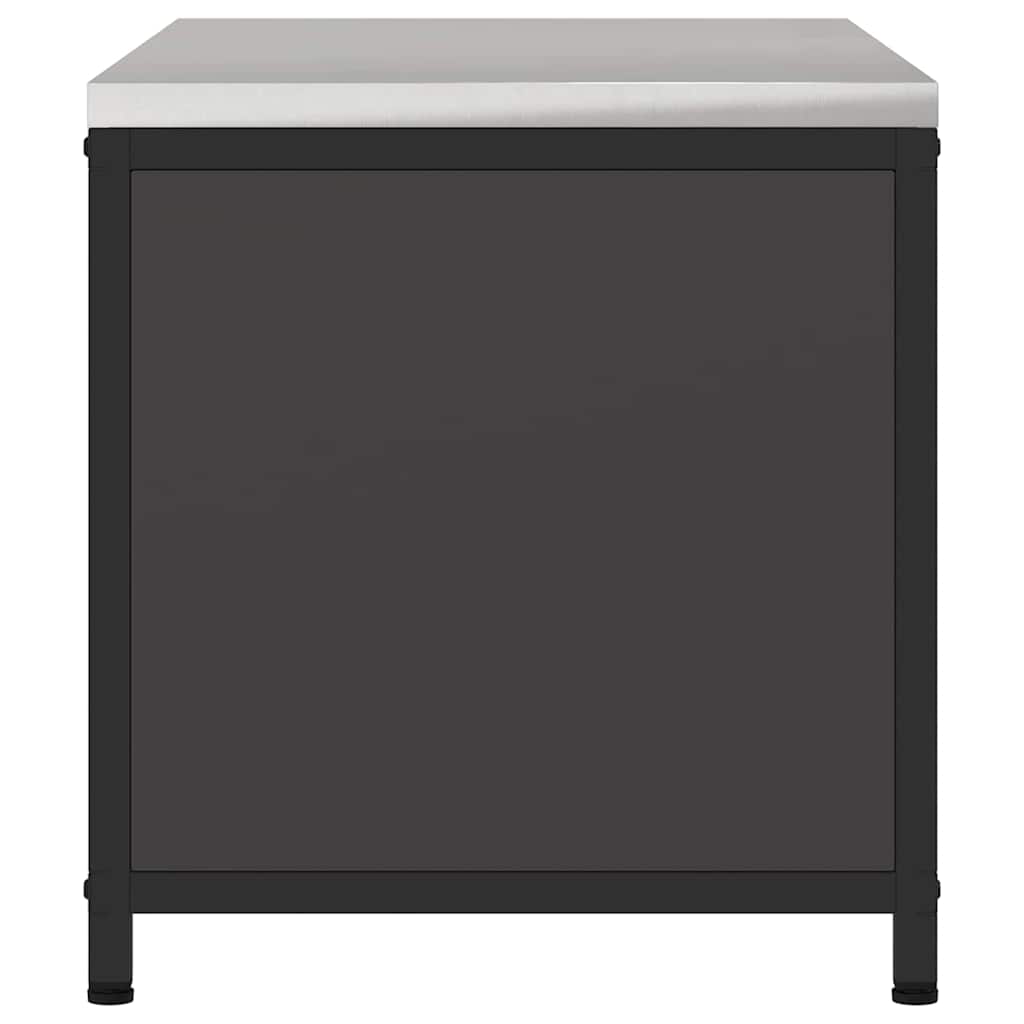 vidaXL Küchenaufbewahrung mit Regal Schwarz 60 x 50 x 92 cm Stahl