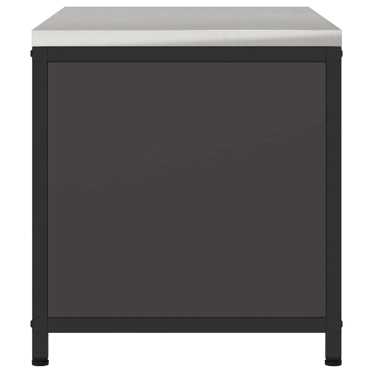 vidaXL Küchenaufbewahrung mit Regal Schwarz 60 x 50 x 92 cm Stahl