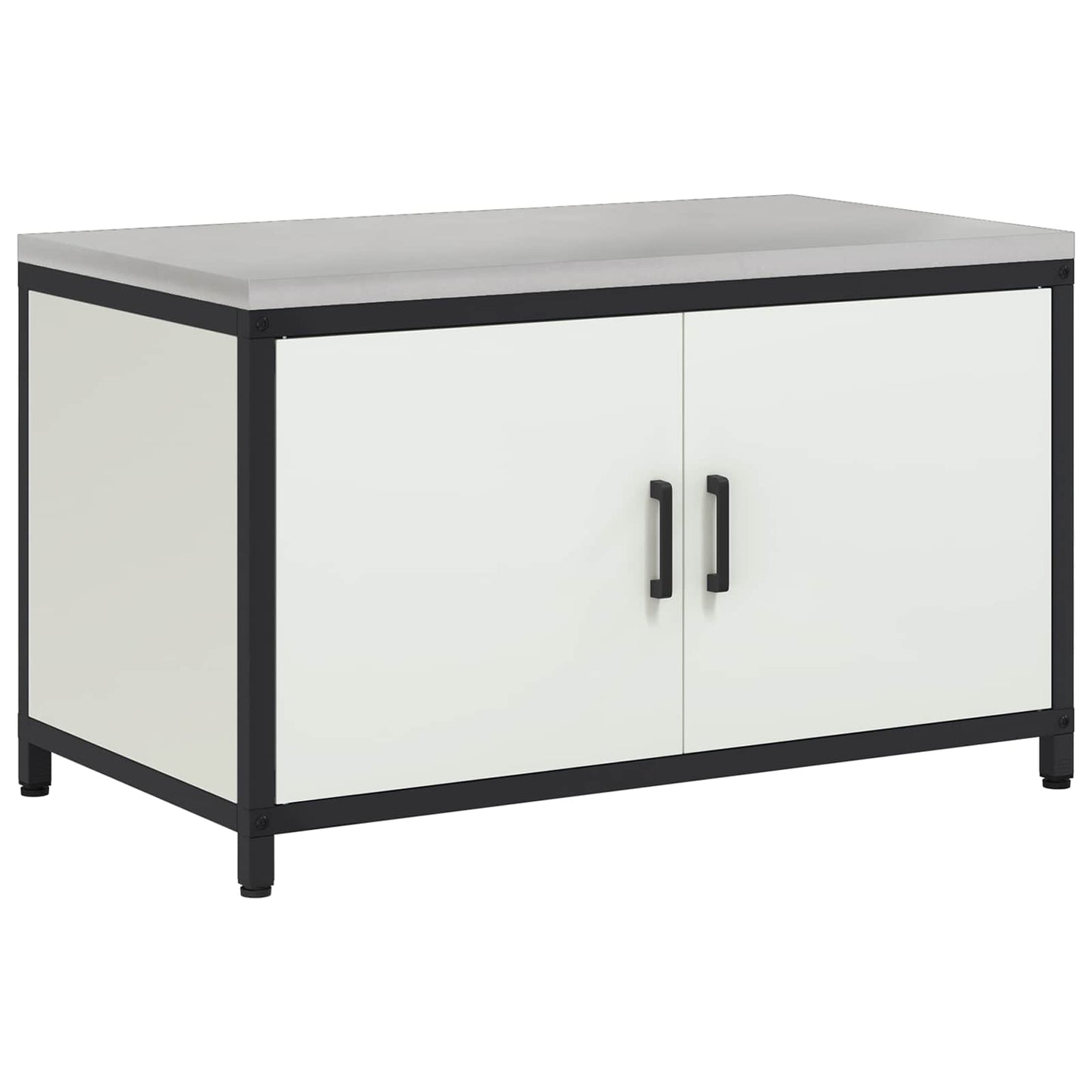 vidaXL Küchenaufbewahrung mit Regal mit Tür Weiß 60 x 50 x 92 cm Stahl