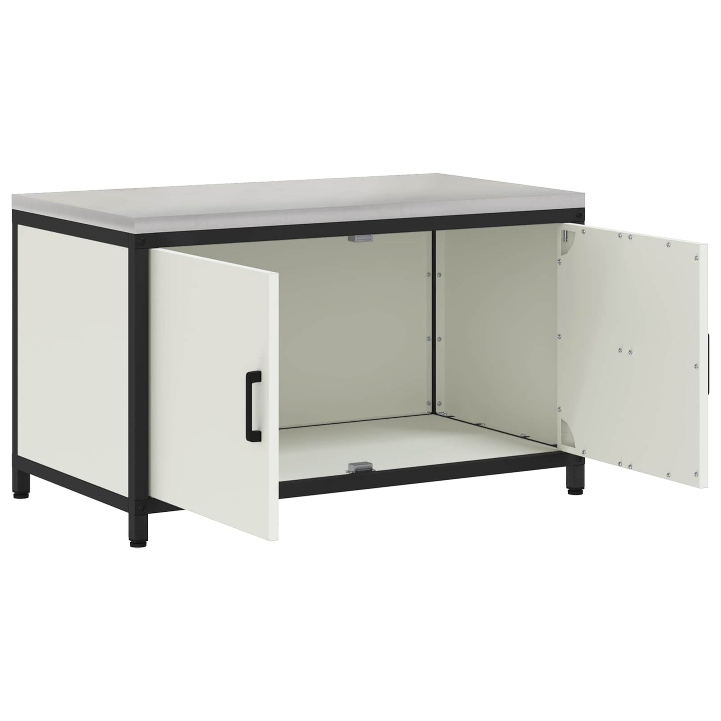 vidaXL Küchenaufbewahrung mit Regal mit Tür Weiß 60 x 50 x 92 cm Stahl