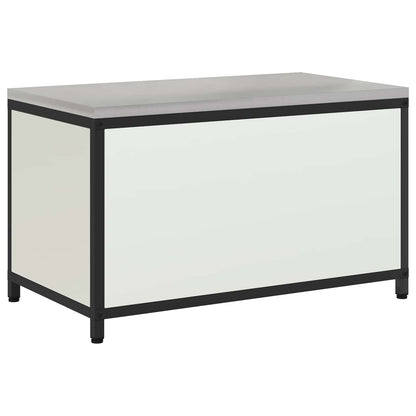 vidaXL Küchenaufbewahrung mit Regal mit Tür Weiß 60 x 50 x 92 cm Stahl