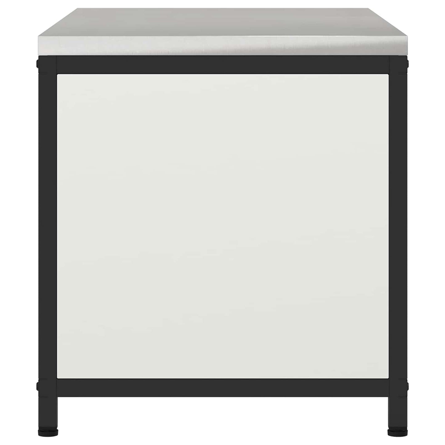 vidaXL Küchenaufbewahrung mit Regal mit Tür Weiß 60 x 50 x 92 cm Stahl
