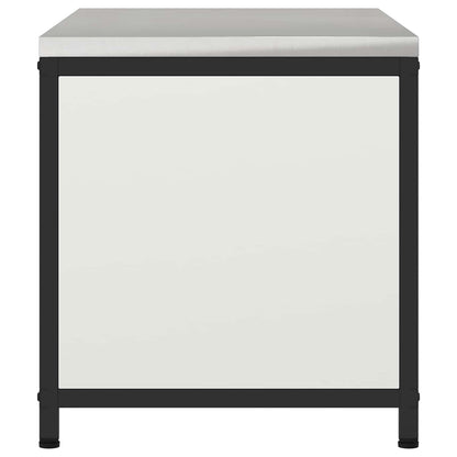 vidaXL Küchenaufbewahrung mit Regal mit Tür Weiß 60 x 50 x 92 cm Stahl