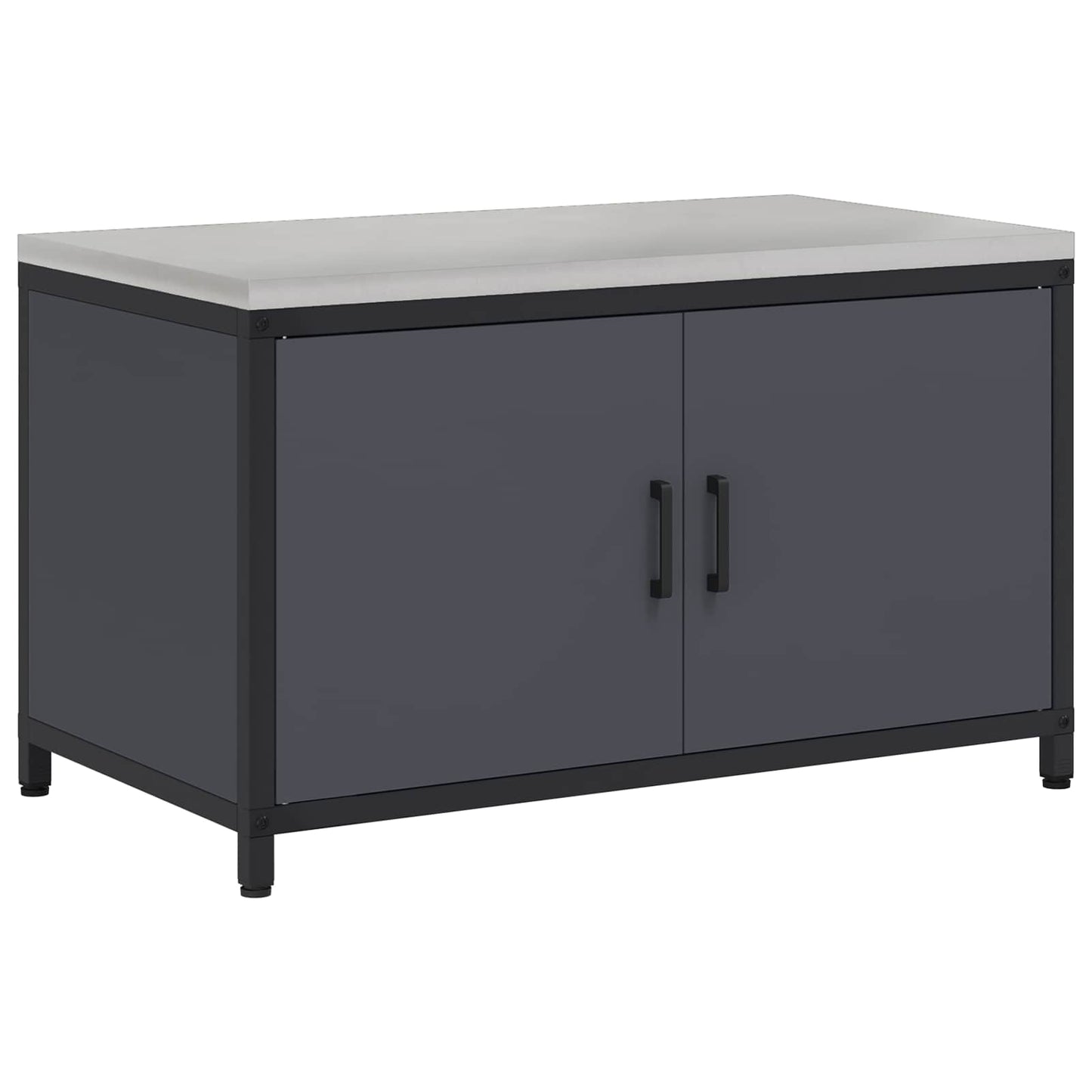 vidaXL Küchenaufbewahrung mit Regal Anthrazit 60 x 50 x 92 cm Stahl