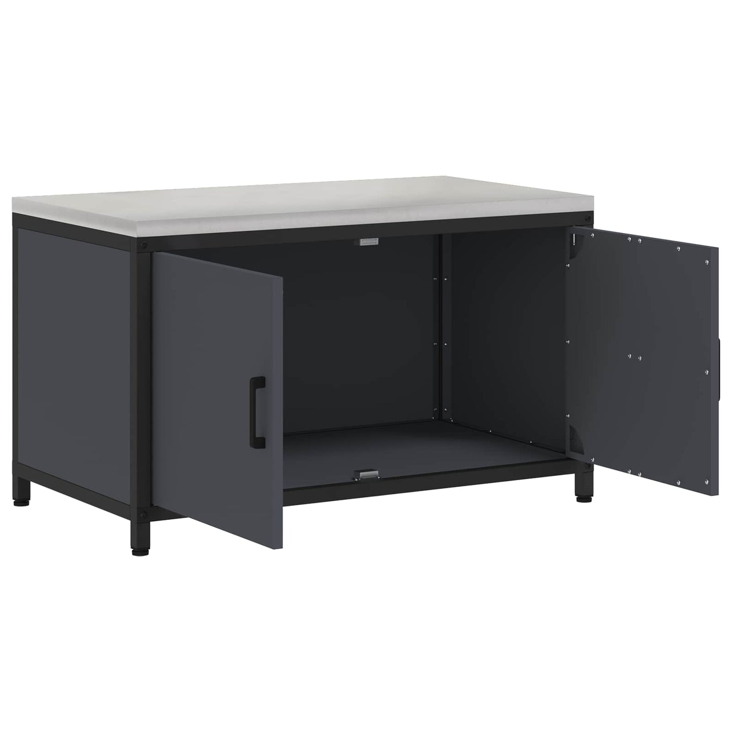 vidaXL Küchenaufbewahrung mit Regal Anthrazit 60 x 50 x 92 cm Stahl