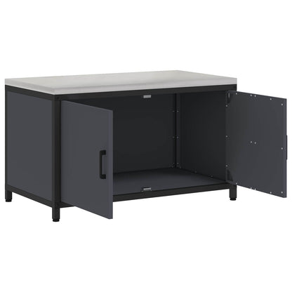 vidaXL Küchenaufbewahrung mit Regal Anthrazit 60 x 50 x 92 cm Stahl