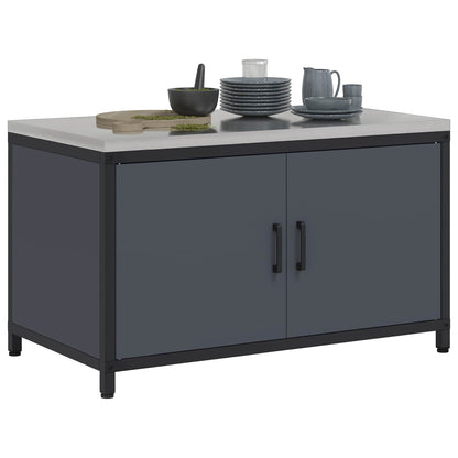vidaXL Küchenaufbewahrung mit Regal Anthrazit 60 x 50 x 92 cm Stahl