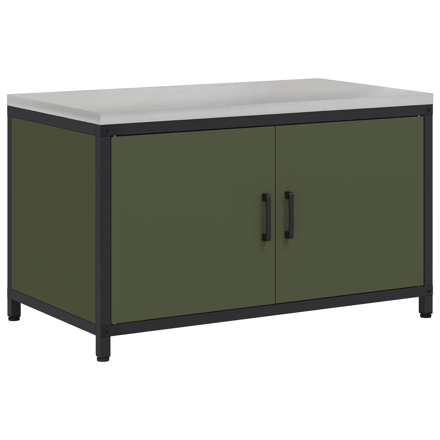 vidaXL Küchenaufbewahrung mit Regal Olive Grün 60 x 50 x 92 cm Stahl