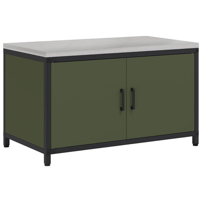 vidaXL Küchenaufbewahrung mit Regal Olive Grün 60 x 50 x 92 cm Stahl