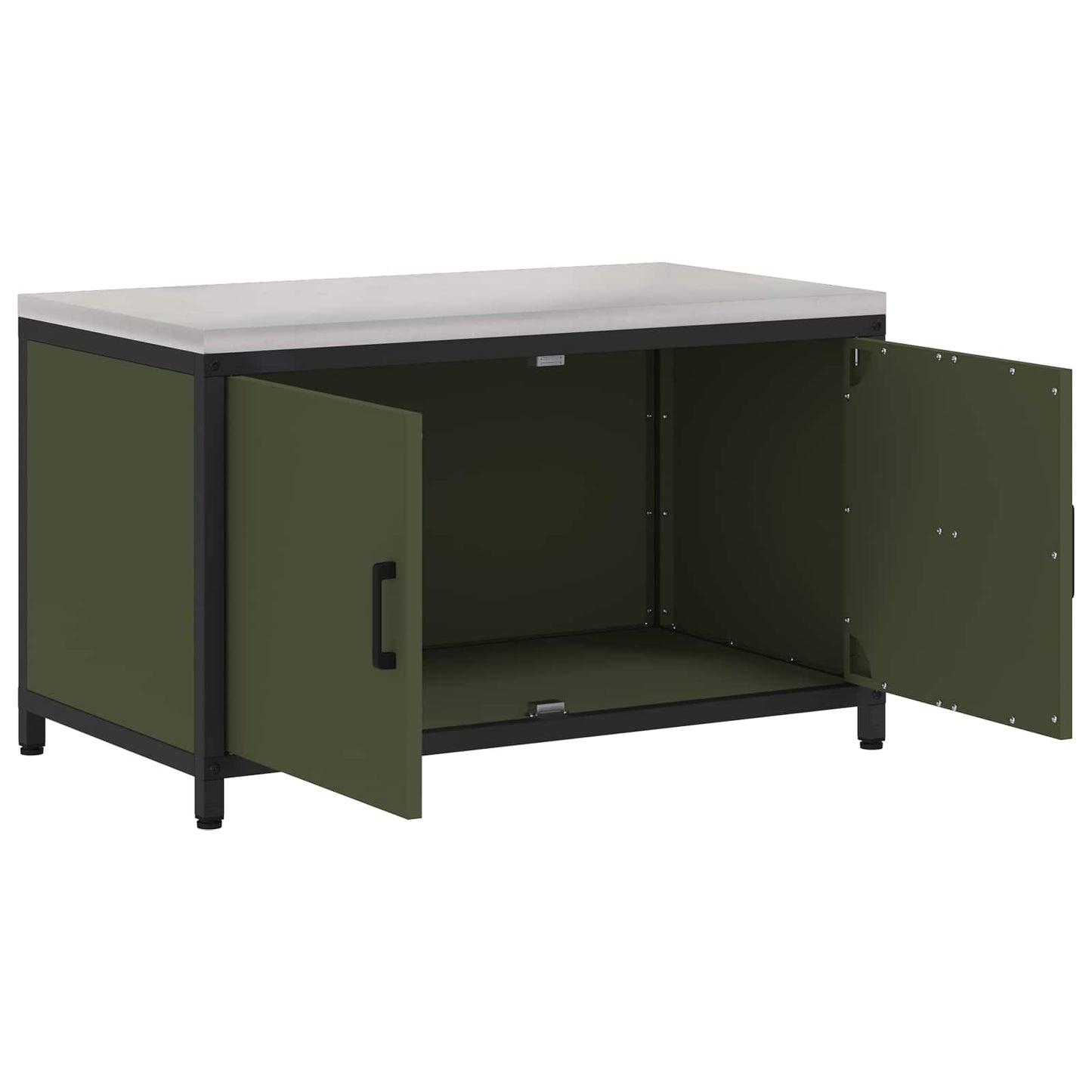 vidaXL Küchenaufbewahrung mit Regal Olive Grün 60 x 50 x 92 cm Stahl