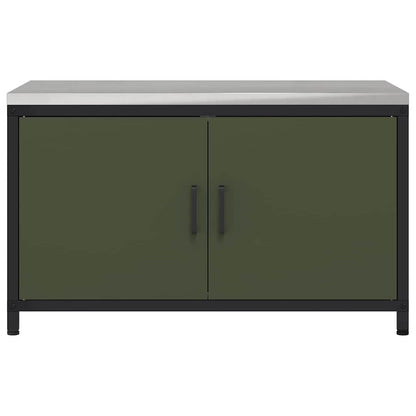 vidaXL Küchenaufbewahrung mit Regal Olive Grün 60 x 50 x 92 cm Stahl