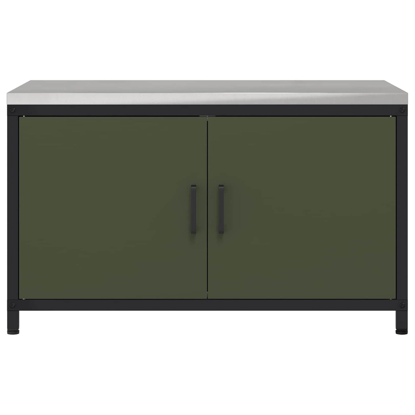 vidaXL Küchenaufbewahrung mit Regal Olive Grün 60 x 50 x 92 cm Stahl