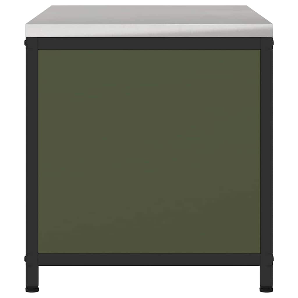 vidaXL Küchenaufbewahrung mit Regal Olive Grün 60 x 50 x 92 cm Stahl