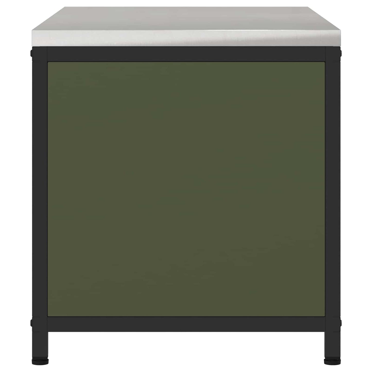 vidaXL Küchenaufbewahrung mit Regal Olive Grün 60 x 50 x 92 cm Stahl
