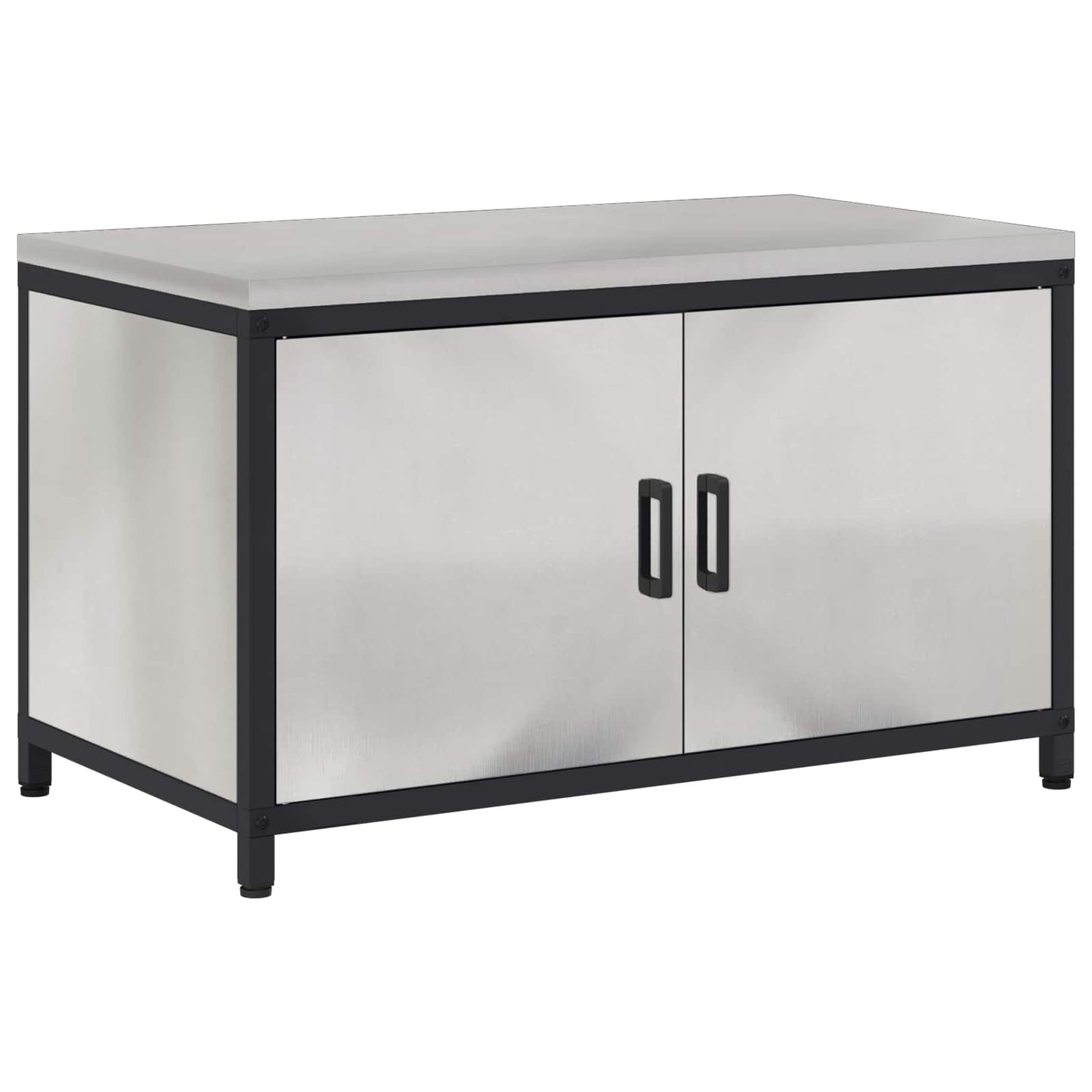 vidaXL Küchenaufbewahrung mit Regal Silber 60 x 50 x 92 cm Stahl