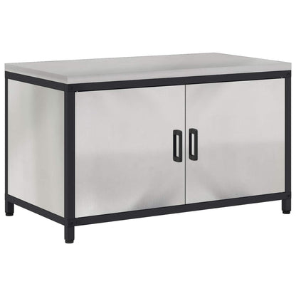 vidaXL Küchenaufbewahrung mit Regal Silber 60 x 50 x 92 cm Stahl