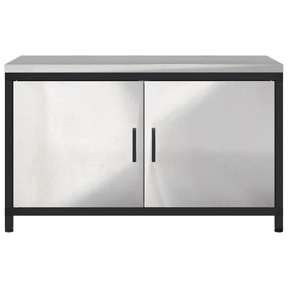 vidaXL Küchenaufbewahrung mit Regal Silber 60 x 50 x 92 cm Stahl