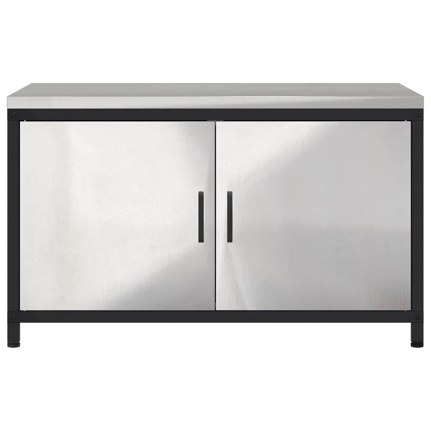 vidaXL Küchenaufbewahrung mit Regal Silber 60 x 50 x 92 cm Stahl