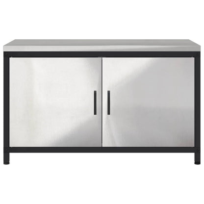 vidaXL Küchenaufbewahrung mit Regal Silber 60 x 50 x 92 cm Stahl