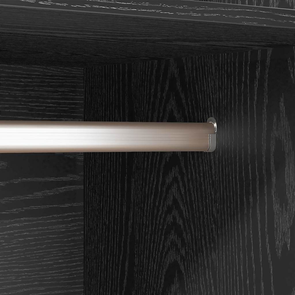 Kleiderschrank mit Regal Schwarz Eichen-Optik 50 x 50 x 200 cm