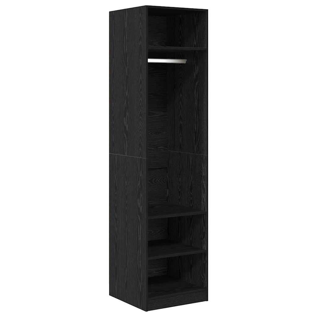 Kleiderschrank mit Regal Schwarz Eichen-Optik 50 x 50 x 200 cm