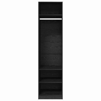 Kleiderschrank mit Regal Schwarz Eichen-Optik 50 x 50 x 200 cm
