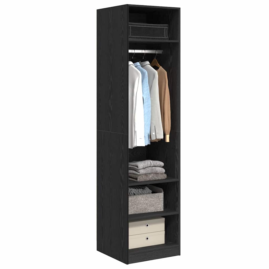Kleiderschrank mit Regal Schwarz Eichen-Optik 50 x 50 x 200 cm