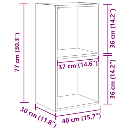 Bücherregal Schwarz Eichen-Optik 40 x 30 x 77 cm Holzwerkstoff