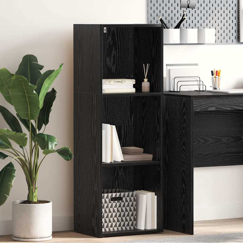 vidaXL Bibliothèque noir aspect chêne 40 x 30 x 114 cm Bois d'ingénierie