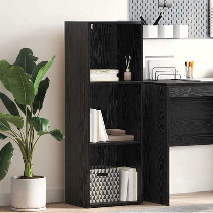 vidaXL Bibliothèque noir aspect chêne 40 x 30 x 114 cm Bois d'ingénierie