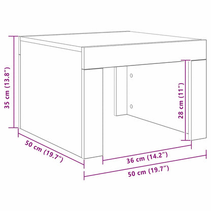 vidaXL Couchtisch Altholz 50 x 50 x 35 cm Holzwerkstoff