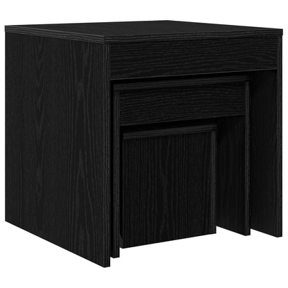 vidaXL Couchtisch 3 pcs Schwarz Eichen-Optik Holzwerkstoff