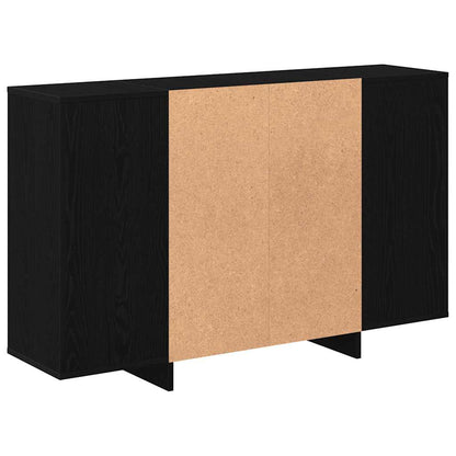 Sideboard Schwarz Eichen-Optik 120 x 30 x 75 cm Holzwerkstoff
