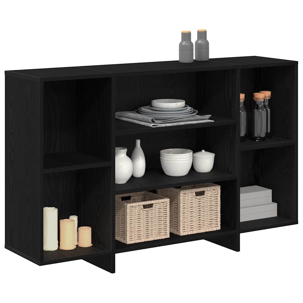 Sideboard Schwarz Eichen-Optik 120 x 30 x 75 cm Holzwerkstoff