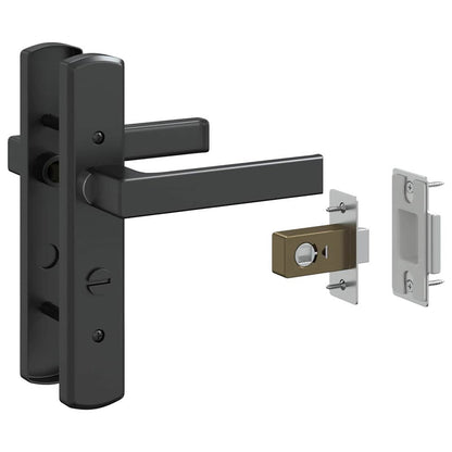 Glastür Schwarz 76 x 3.5 x 201.5 cm Aluminium