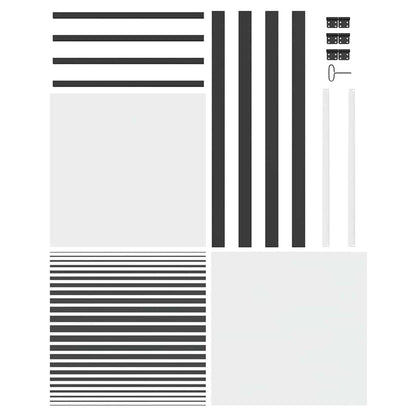 Glastür Gestreift Schwarz 76 x 3.5 x 201.5 cm Aluminium