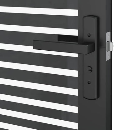 Glastür Gestreift Schwarz 76 x 3.5 x 201.5 cm Aluminium