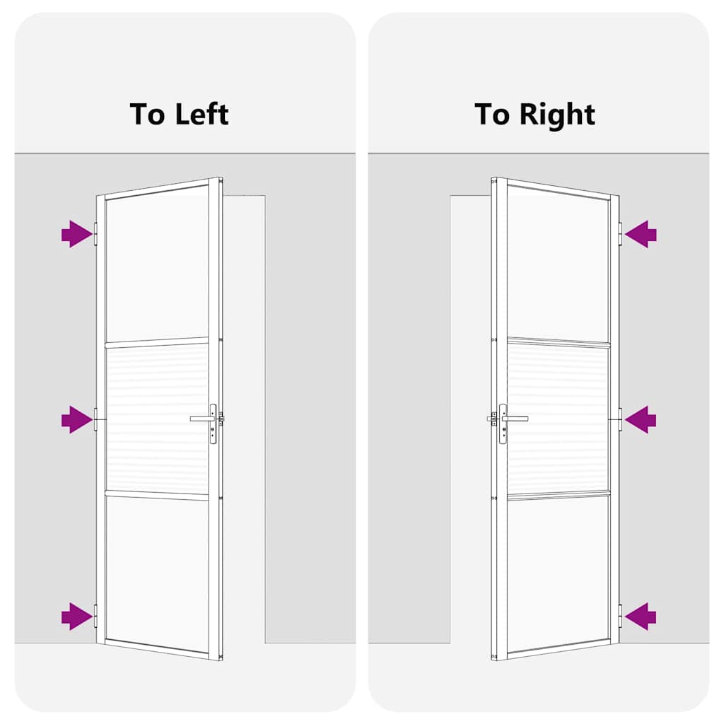 Glastür Gestreift Schwarz 76 x 3.5 x 201.5 cm Aluminium