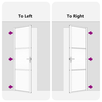 Glastür Gestreift Schwarz 76 x 3.5 x 201.5 cm Aluminium
