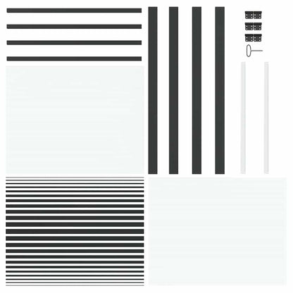 Glastür Gestreift Schwarz 76 x 3.5 x 201.5 cm Aluminium