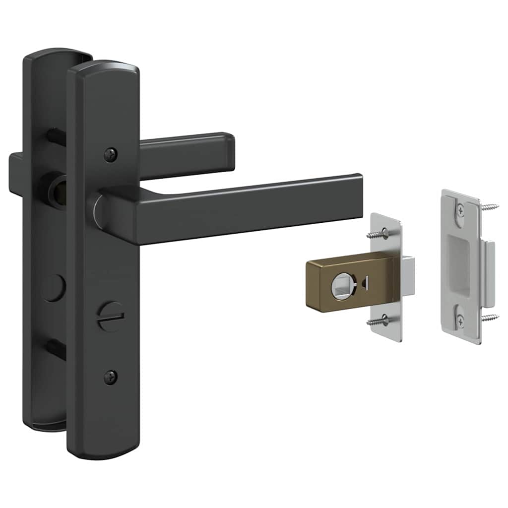 Glastür Gestreift Schwarz 76 x 3.5 x 201.5 cm Aluminium