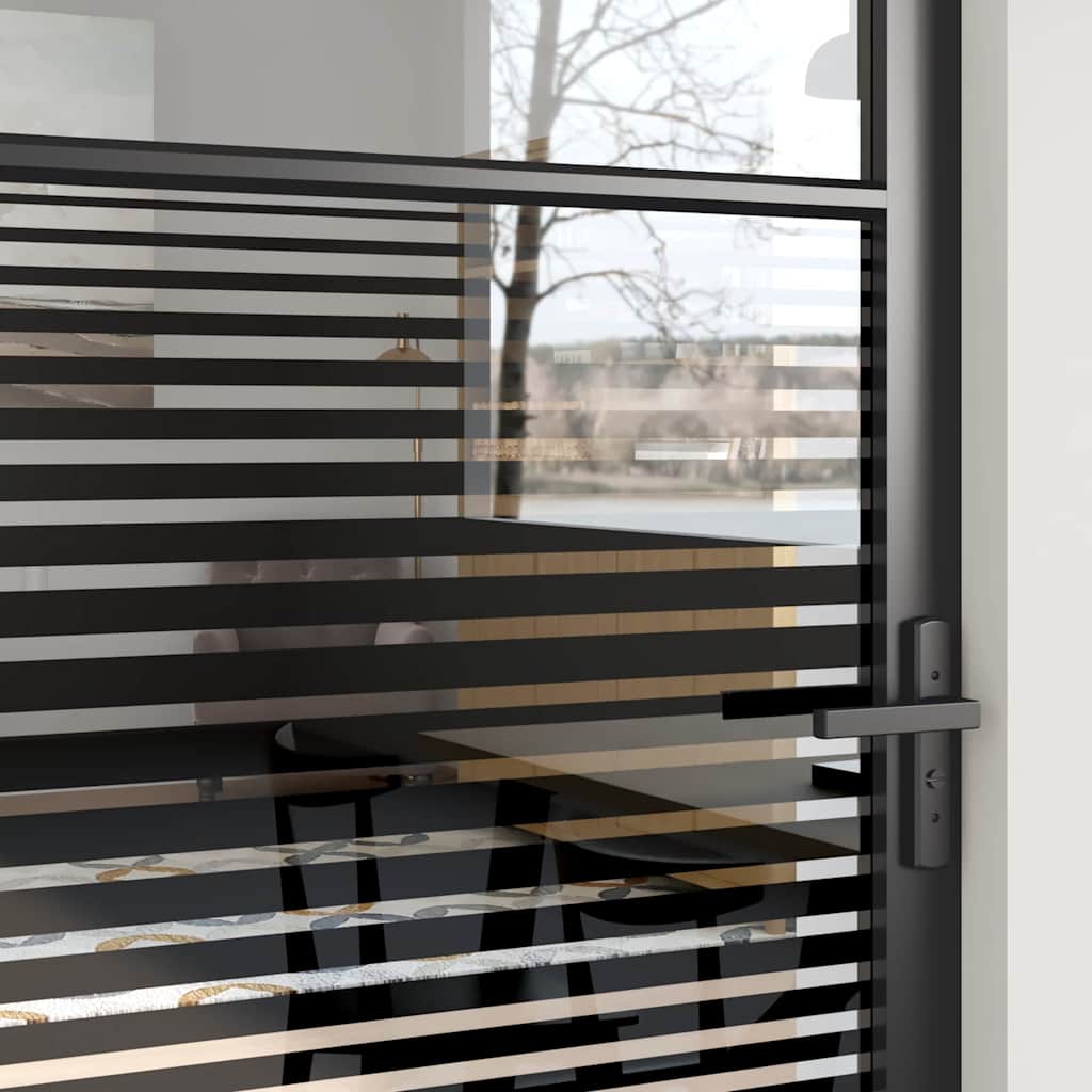 Glastür Gestreift Schwarz 76 x 3.5 x 201.5 cm Aluminium