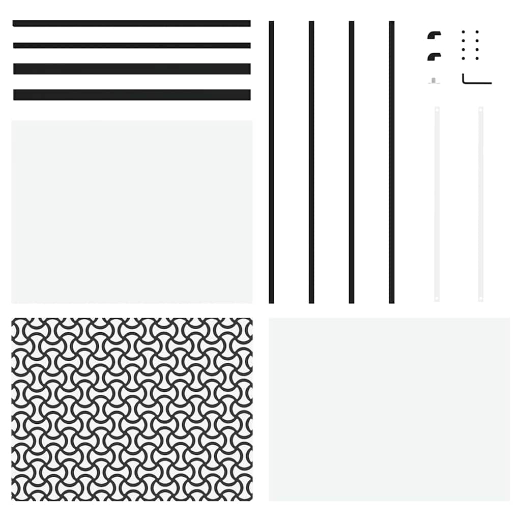 Glastür Schwarz 90 x 2 x 205 cm Aluminium